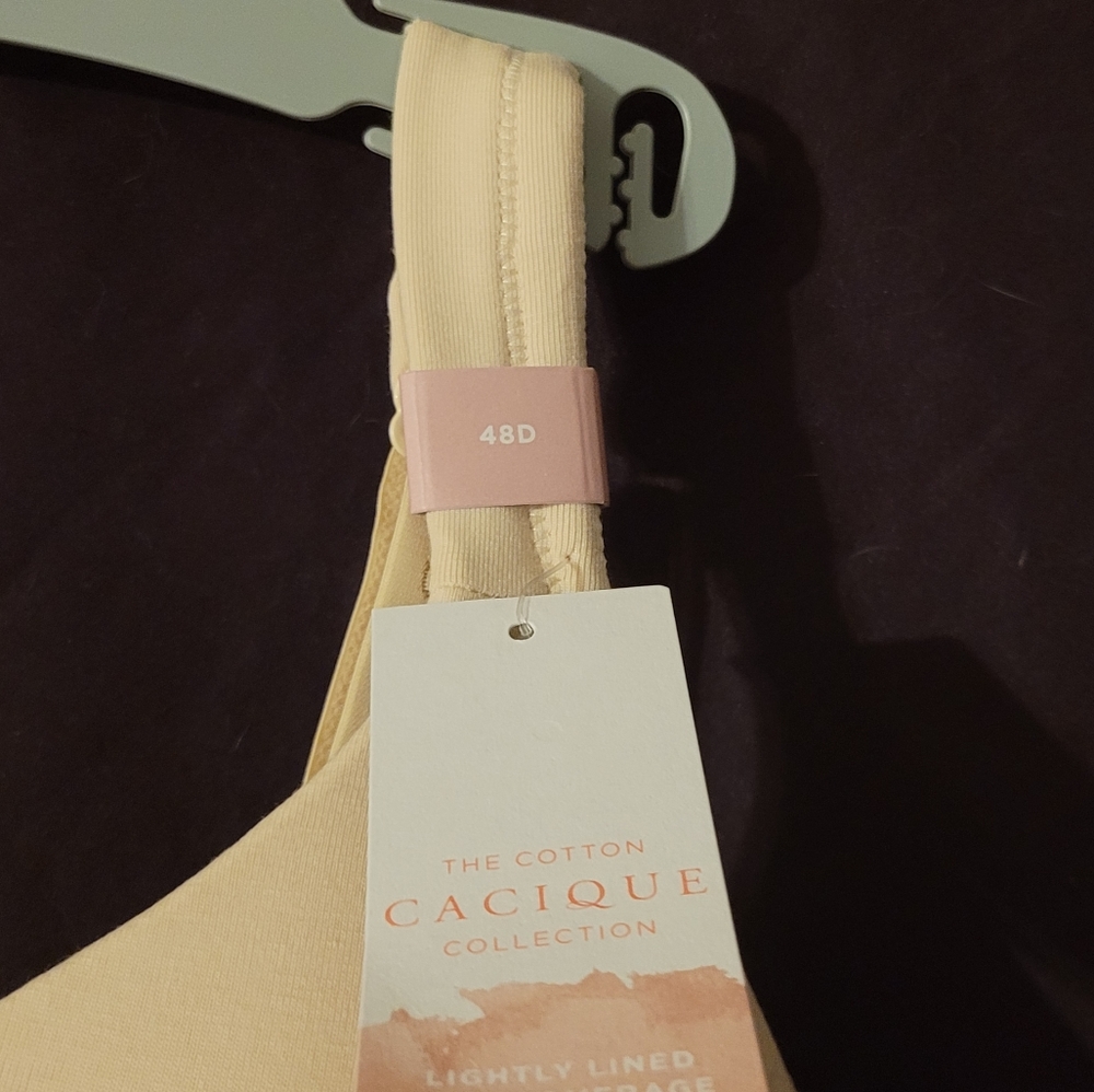 Lane Bryant Cacique Cotton Lightly Lined Full Coverage Bra NWT Beige - Picture 4 of 5